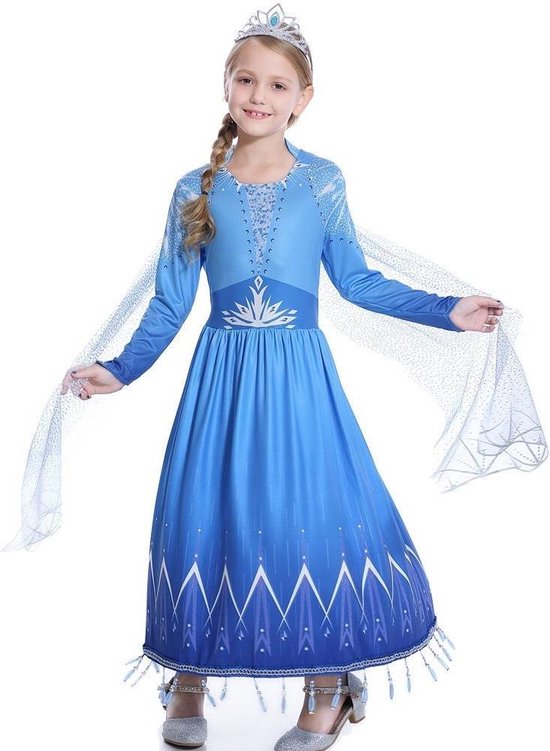 Prinsessenjurk meisje - jurk - Prinsessen Verkleedkleding - Maat 98 (100) -  Kroon /... | bol.com