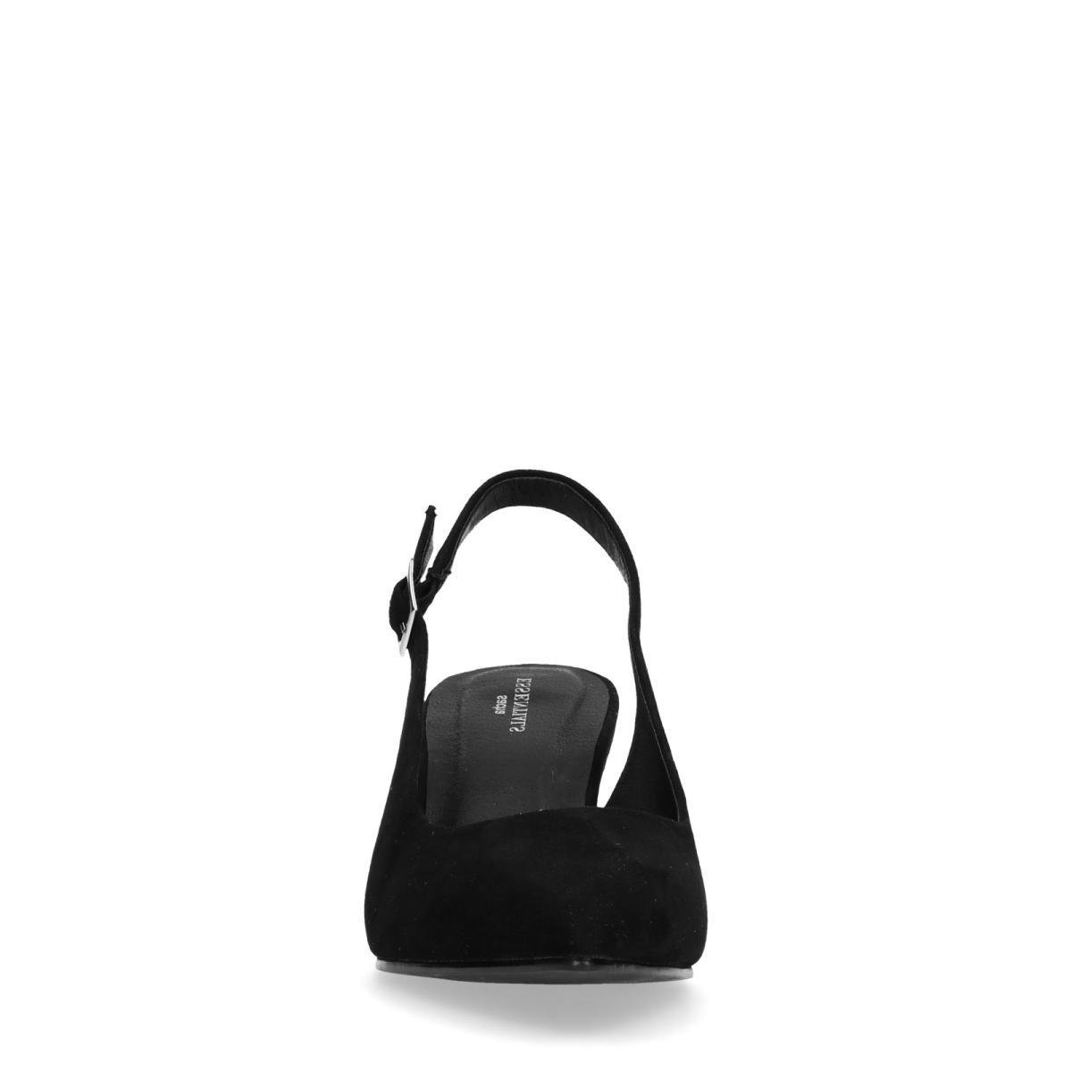 Sacha - Dames - Zwarte pumps met open hiel en kitten heel - Maat 38 |  bol.com