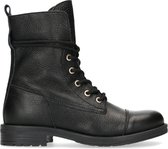 Sacha - Dames - Zwarte leren biker boots - Maat 38