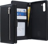Samsung Galaxy Note 10 Bookcase hoesje - CaseBoutique - Effen Zwart - Kunstleer - Met Rits Vakje Muntvakje