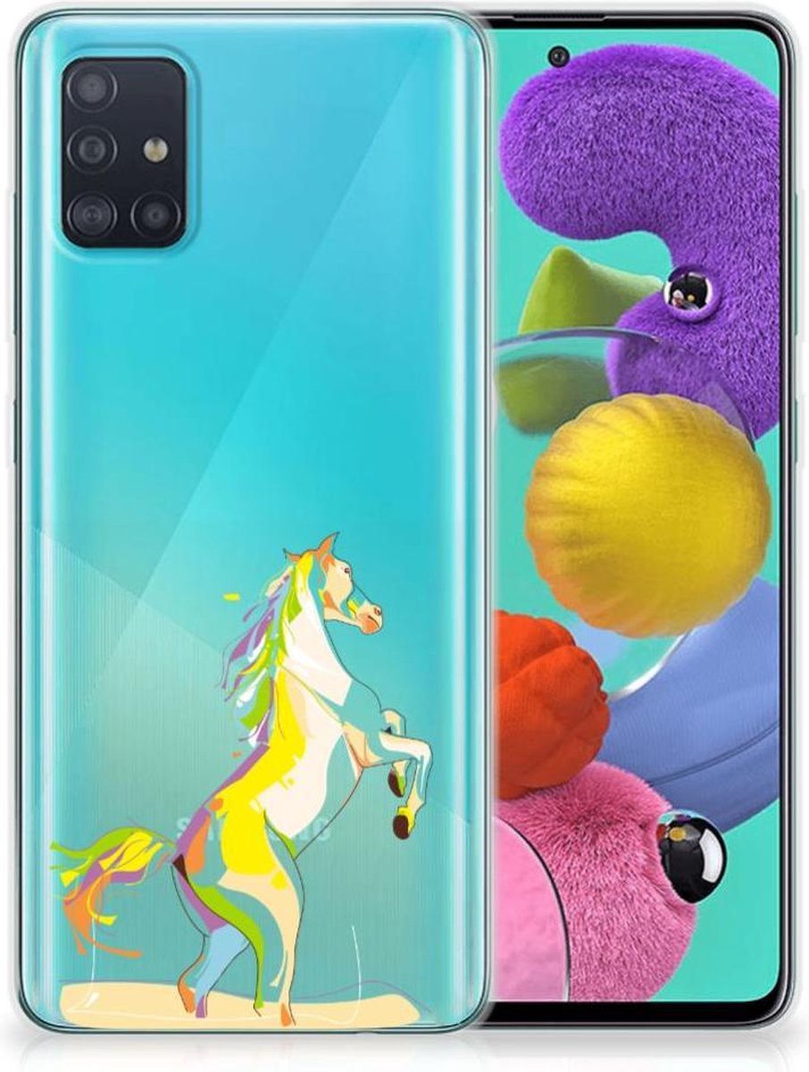 Samsung Galaxy A51 Telefoonhoesje met Naam Horse Color