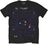 Pacman Heren Tshirt -S- Game Screen Zwart