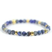 Dames armband blauw agaat edelsteen 4mm - 17,5 cm Heaven Eleven