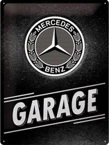 Mercedes Benz Garage - Metalen Wandplaat