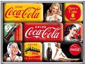 Coca-Cola Yellow Mix Magneetset - 9 originele Coca Cola magneetjes