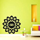 3D Sticker Decoratie Lotus Mandala Indian patroon muurstickers Vinyl verwisselbare kunst Home Decor muursticker zelfklevend voor woonkamer zwart