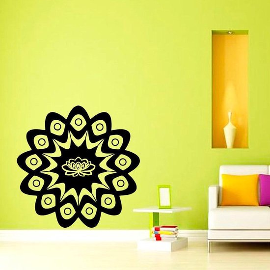 Omleiden drijvend De lucht 3D Sticker Decoratie Lotus Mandala Indian patroon muurstickers Vinyl  verwisselbare... | bol.com
