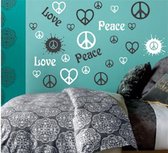3D Sticker Decoratie Mooi Peace Love patroon 2 kleuren Muursticker Kinderkamer Wanddecoratie Decal Art Vinyl Home Decor muurschilderingen - White