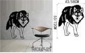 3D Sticker Decoratie Huilende Wolf Hond Vinyl Decor Sticker Muursticker Sticker Hond Wolf Muurschilderingen Muuraffiche Papier Home Decor - WOLF21 / Large