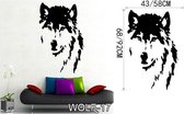 3D Sticker Decoratie Huilende Wolf Hond Vinyl Decor Sticker Muursticker Sticker Hond Wolf Muurschilderingen Muuraffiche Papier Home Decor - WOLF17 / Large