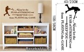 3D Sticker Decoratie Honkbalspeler Shorting With BIg Baseball Vinyl Wall Sticker Home Slaapkamer Art Design Sport Series Wallpaper - Baseball10 / Large