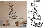 3D Sticker Decoratie Koffiekopje Met Hart Vinyl Citaat Restaurant Keuken Verwijderbare muurstickers DIY Gift Home Decor Art MUURSCHILDERING Drop Shipping - KF31 / Small