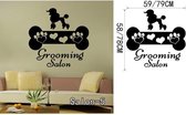 3D Sticker Decoratie Petshop Verzorgingsalon Muursticker Hond in bad nemen Afneembaar Vinyl Art Kat Decals Home Decor - Salon5 / Large