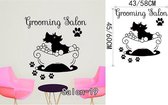 3D Sticker Decoratie Petshop Verzorgingsalon Muursticker Hond in bad nemen Afneembaar Vinyl Art Kat Decals Home Decor - Salon19 / Large