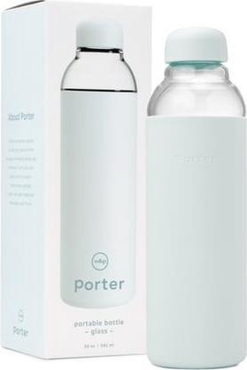 W&P Design Porter Dagelijks gebruik 592 ml Boroborosilicaatglas, Silicone Muntkleur