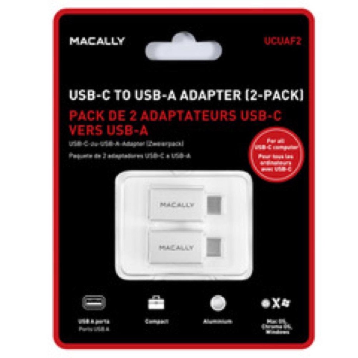Macally UC3HUB3GBC - Adaptateur USB-C vers USB-C / 3 x USB-A / RJ-45 - USB  - Macally