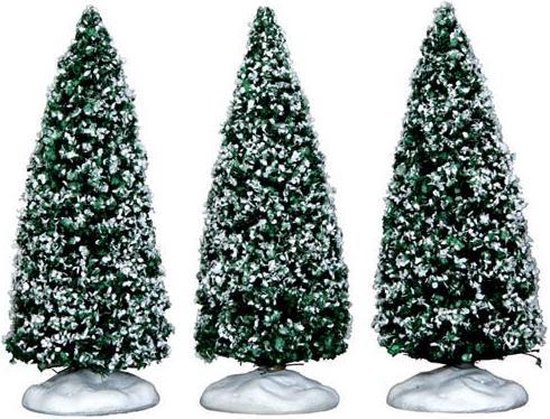 Lemax - Snowy Juniper Tree - Small - Set Of 3