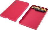 2,5 inch SATA HDD externe behuizing, grootte: 126 mm x 75 mm x 13 mm (rood)
