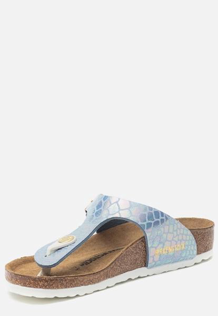 Birkenstock Gizeh Shiny Snake slippers blauw - Maat 39 | bol.com