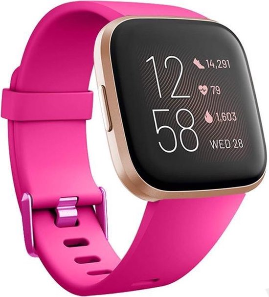 Bracelet silicone Fitbit Versa rose Taille L bol