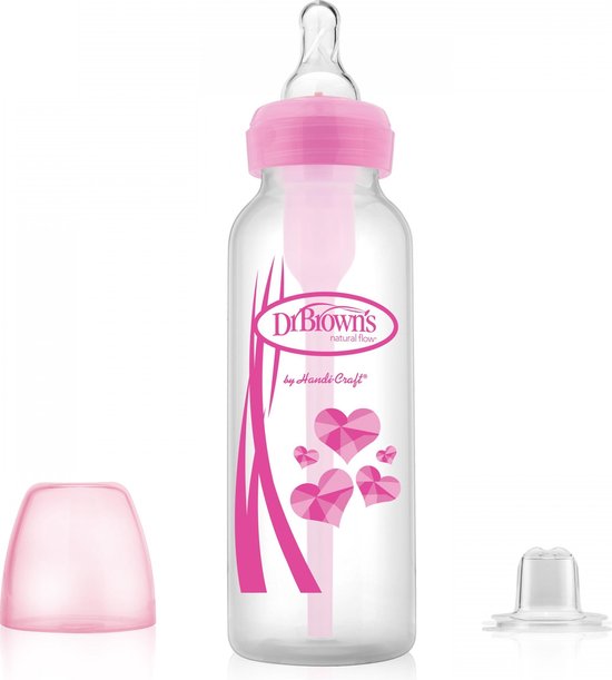 Dr. Brown’s Bottle to Sippy Starter Kit 250 ml Roze Bestel nu!
