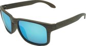 4goodz Barcelona blue - houtlook zonnebril  - blauw spiegelglas