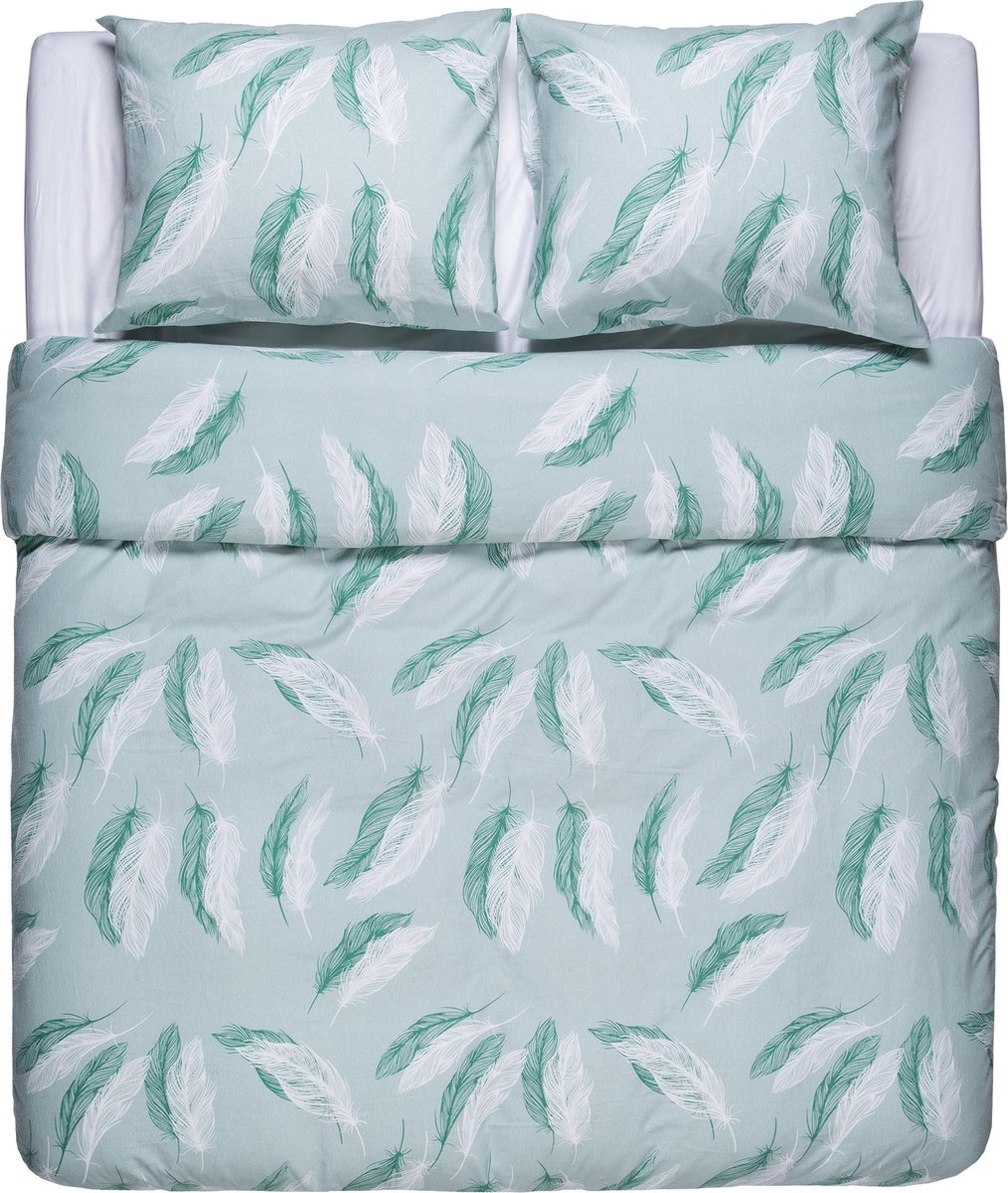 Nightlife Fresh Snow Feathers - Groen - Maat: Lits-jumeaux (240 x 220 cm + 2 kussenslopen)