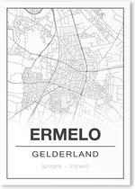 Poster/plattegrond ERMELO - 30x40cm