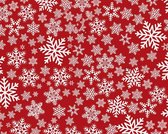 Kerst Sneeuwvolkjes Rood/Wit Placemat - Vinyl - 4 Placemats