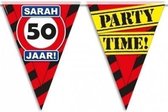 3x Sarah 50 jaar vlaggenlijn waarschuwingsbord 10mtr