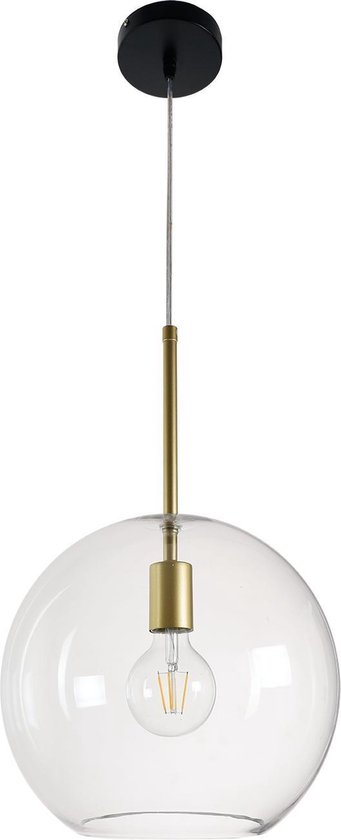 pk details Annoteren Moderne Hanglamp Rivalusso 30 cm 1 Lichts Goud Met Helder Glas | bol.com