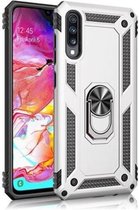 Xssive Anti Shock Back Cover met Magnetische Ringhouder voor Samsung Galaxy A50 - Zilver