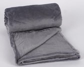 Clarysse Soft fleece extra plaid 130x160cm donkergrijs
