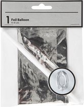 Creotime Folieballon Cijfer "0" 41 Cm Zilver