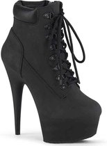 Pleaser Enkellaars -42 Shoes- DELIGHT-600TL-02 Zwart