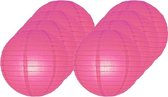 8x Luxe bol lampionnen fuchsia roze 25 cm - Feestversiering/decoratie