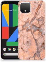 TPU Siliconen Hoesje Google Pixel 4 Marmer Oranje