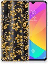 Back Case Xiaomi Mi 9 Lite TPU Siliconen Hoesje Gouden Bloemen