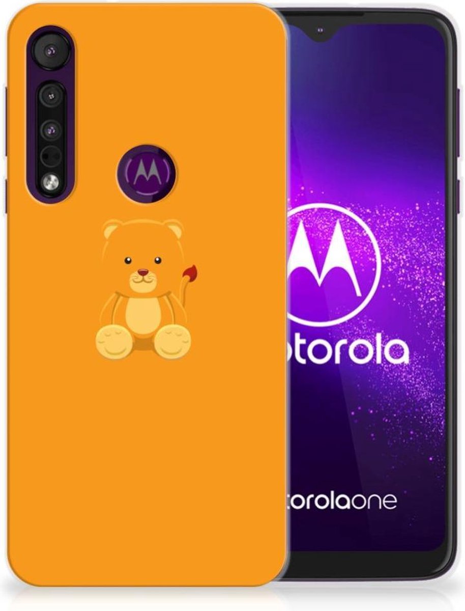Motorola One Macro Telefoonhoesje met Naam Baby Beer