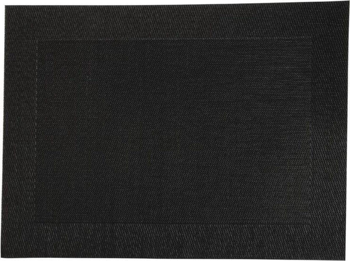 PVC geweven placemats zwart (Box 4)