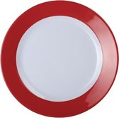 Kristallon Gala melamine bord met rode rand 26cm