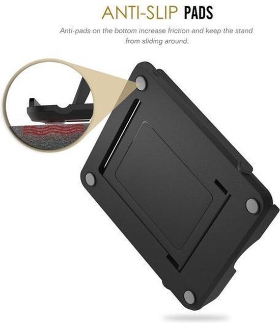 GadgetBay Universele Vouwbare desktop telefoonhouder standaard - Zwart Stelbaar - GadgetBay
