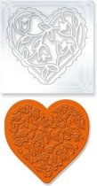 Tonic Studios Die & Stamp set - Rococo floral heart 1045E