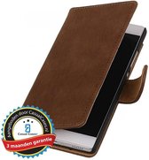 Bookwallet bark bruin hoes Huawei P8