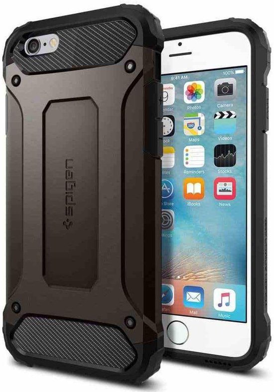 Spigen Tough Armor voor Apple iPhone 6 6s Back Cover Grijs bol