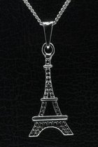 Zilveren Eiffeltoren 2 ketting hanger