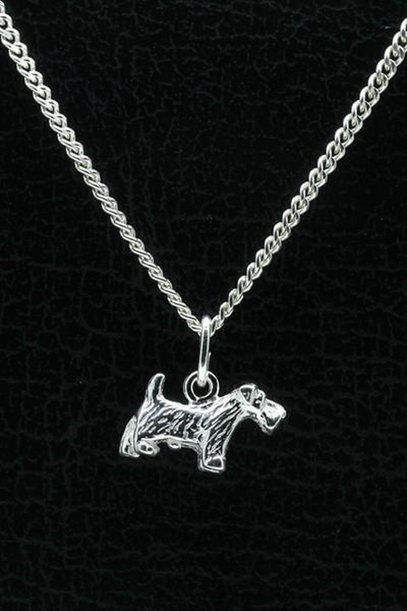 Zilveren Terrier ketting hanger