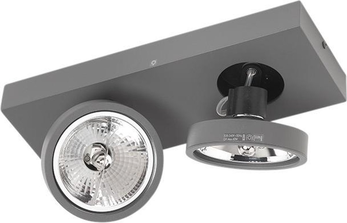 QAZQA Ga - Spot De Plafond - 2 Lumières - L 330 Mm - Anthracite