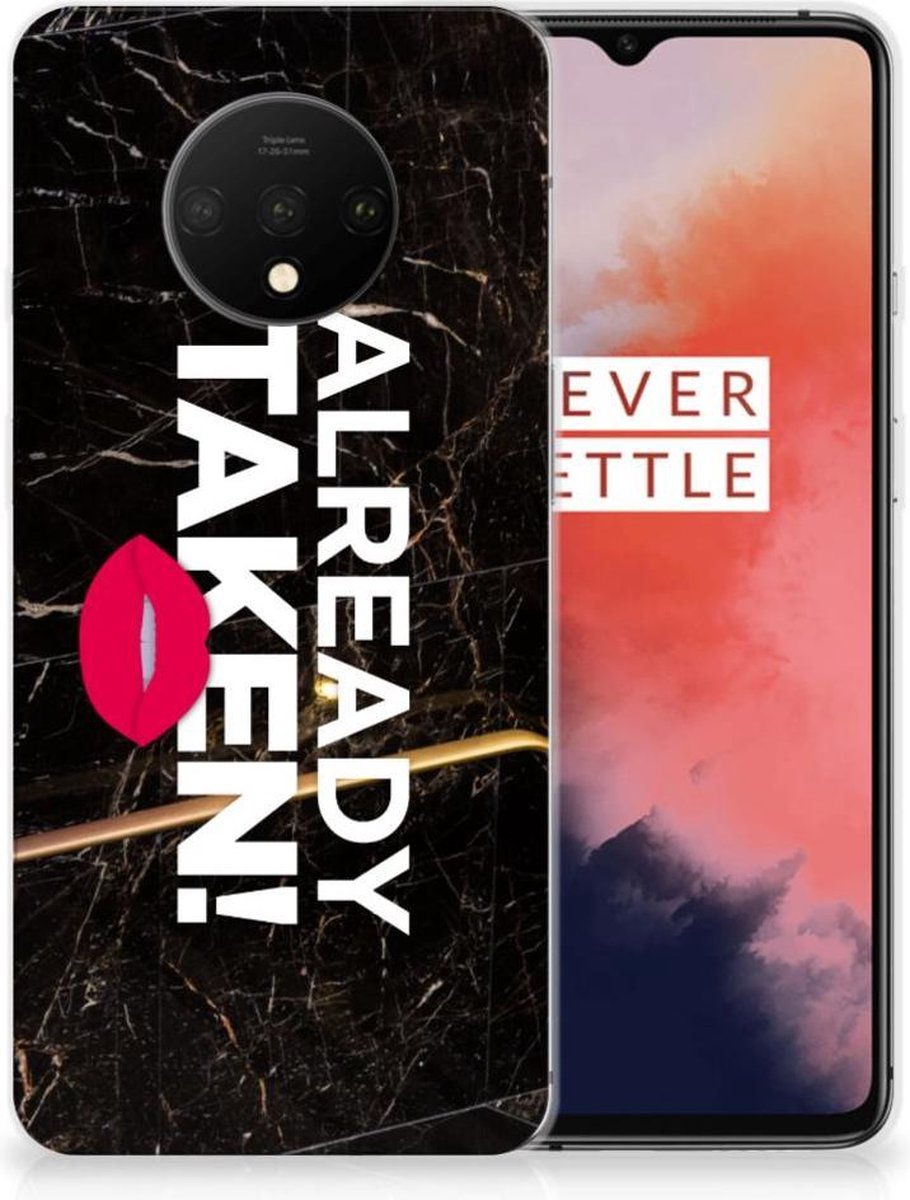 OnePlus 7T Siliconen hoesje met naam Already Taken Black