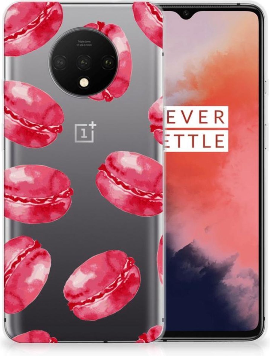 OnePlus 7T Siliconen Case Pink Macarons